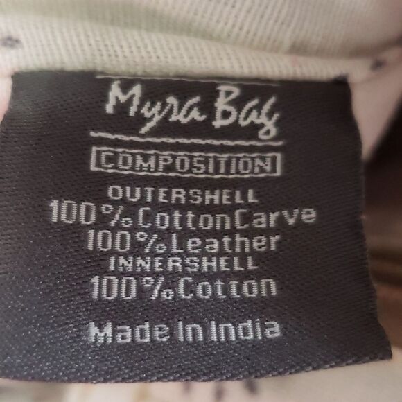 Myra Bag Backpack Unisex Woven,  Canvas and Hairon Leather Rustic Western - Picture 4 of 11